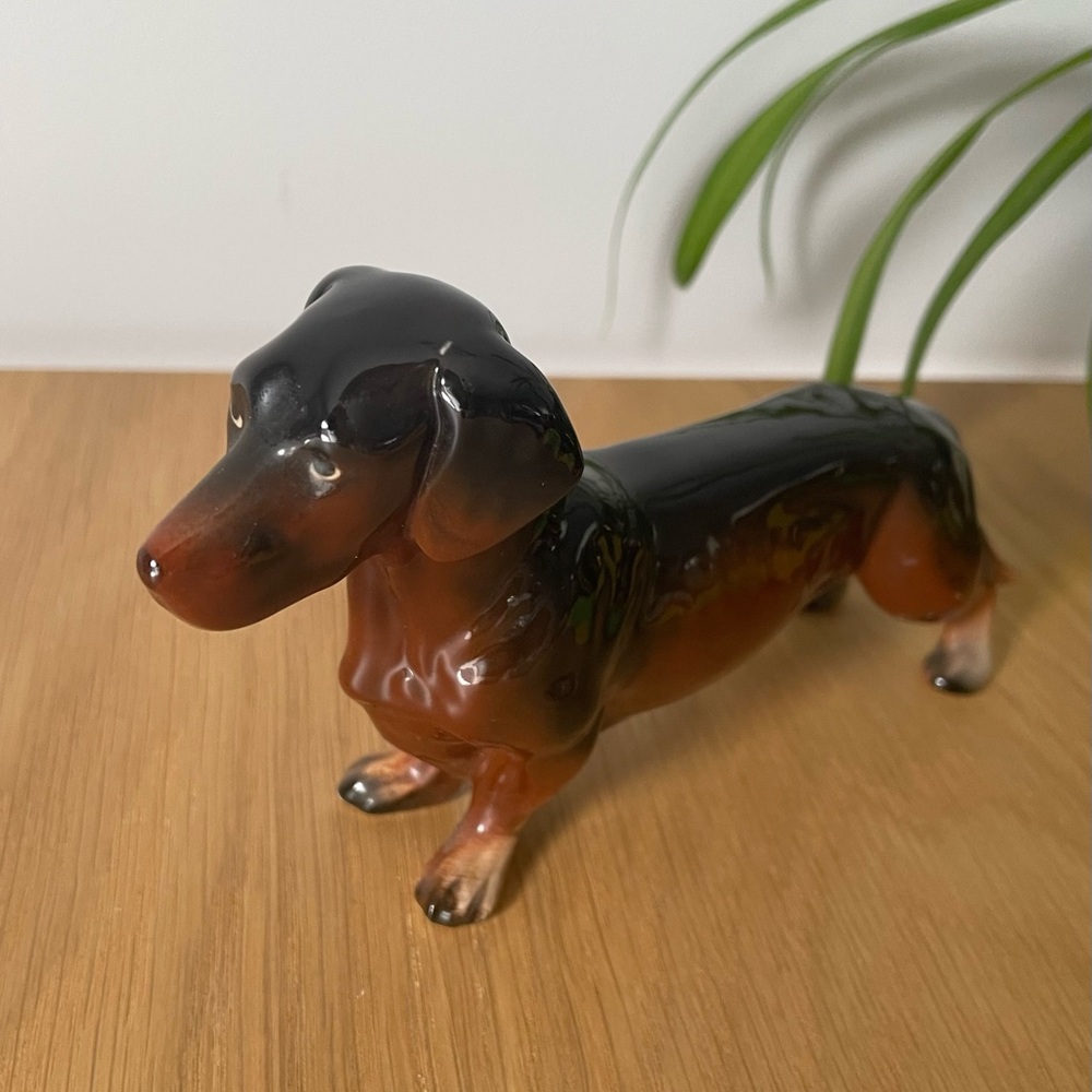 Vintage Dachshund Dog Porcelain Figurine